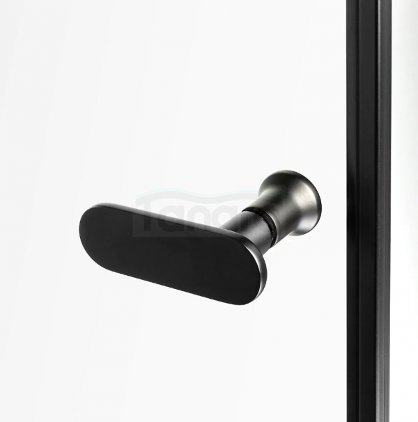NEW TRENDY Drzwi wnękowe New Soleo Black 80x195, wahadłowe, pojedyncze, ze wzorem kratki D-0276A