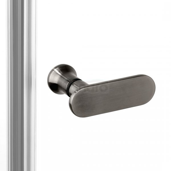 NEW TRENDY Kabina prysznicowa NEW SOLEO GUNMETAL BRUSHED 2D prostokątna U 80x100x195 szkło czyste 6mm Active Shield - wahadłowe K-2179