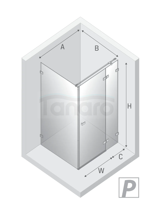 NEW TRENDY Kabina prysznicowa Avexa 90x120x200, pojedyncze drzwi szkło 6mm z powłoką ACTIVE SHIELD EXK-1477/EXK-1478