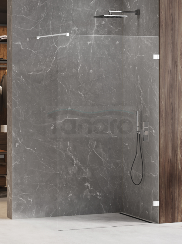 NEW TRENDY Kabina prysznicowa walk in Avexa White, jednoelementowa 130x200 Grubość szkła 8mm EXK-2934