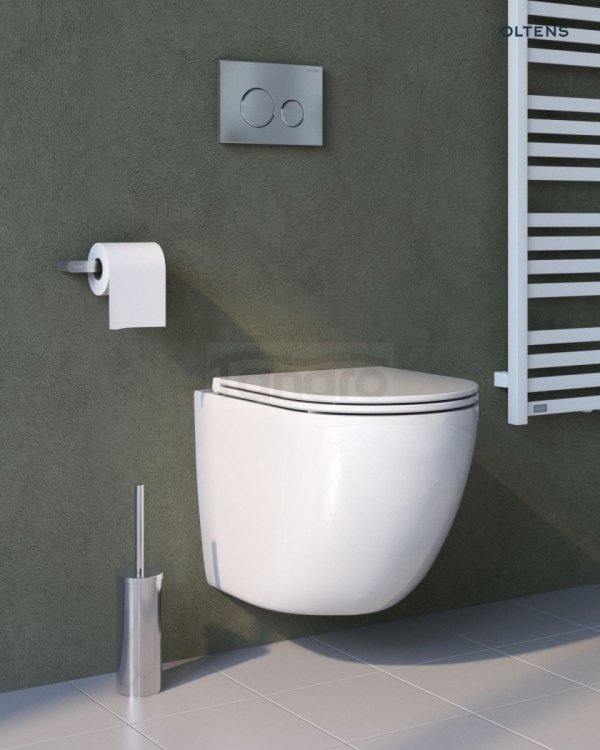 Oltens Hamnes Kort Stille miska WC wisząca PureRim z powłoką SmartClean biała 42524000