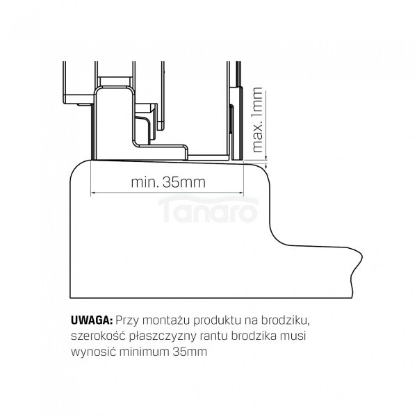 NEW TRENDY Kabina przyścienna SMART BLACK 110x80x200 EXK-4177