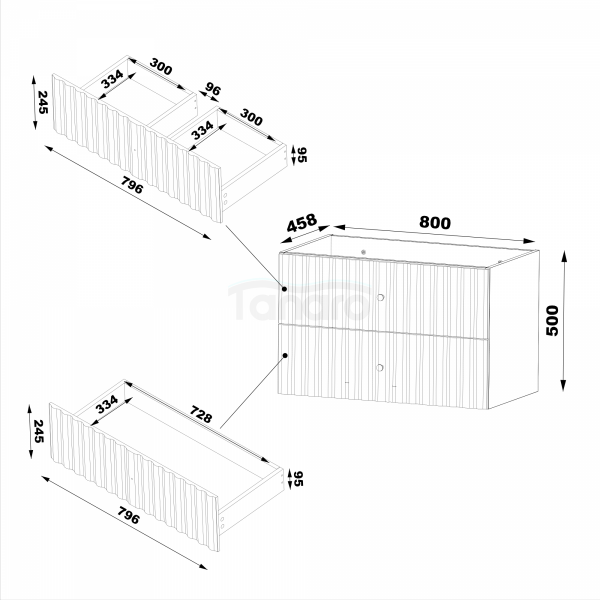 MEGSTYL Szafka pod umywalkę 2S 80cm Kaszmir AQUA-0000-0005906