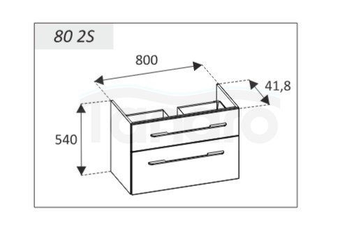 AQUAFORM - szafka podumywalkowa dwu szufladowa MADRID 80 czarny połysk AQ.401-164349