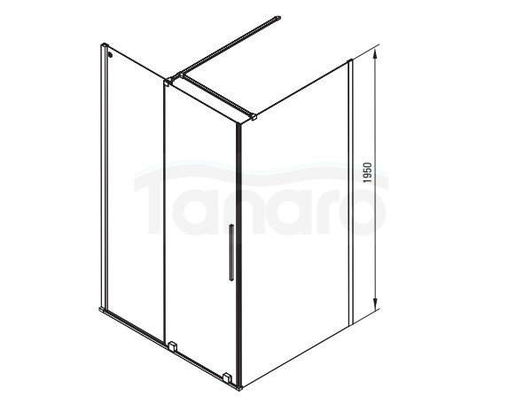 DEANTE - Ścianka prysznicowa PRIZMA walk-in 110 cm chrom  KTJ_031P