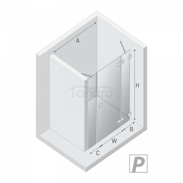 NEW TRENDY Drzwi wnękowe EVENTA COPPER SHINE PLUS 1D P 150x200 szkło czyste 8mm Active Shield 2.0 EXK-6367