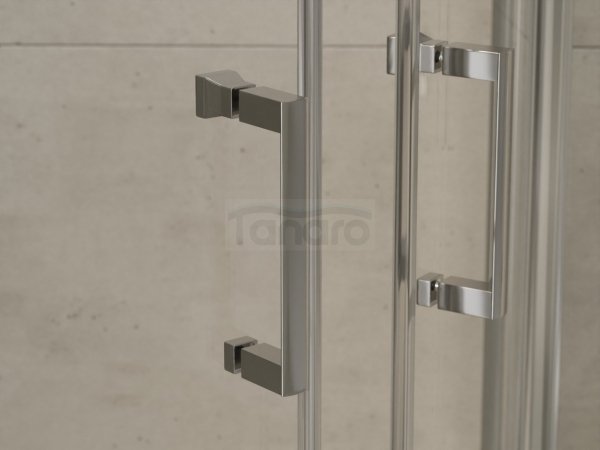 BESCO Kabina prysznicowa półokrągła Modern Chrom 90 x 190 szkło grafitowe MP-90-190-G