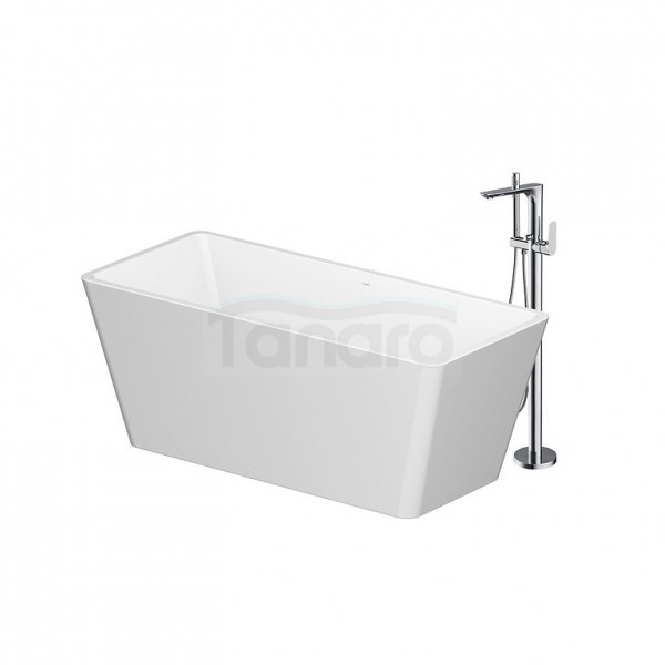 CERSANIT - Set B720: wanna wolnostojąca prostokątna CREA 162x72 z baterią wolnostojącą CREA chrom  S601-142