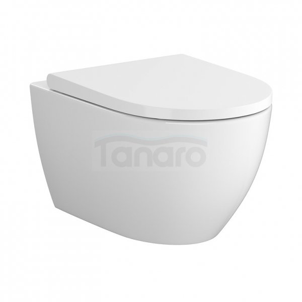 CERSANIT - Set B875 - miska zawieszana ZEN PRO by Cersanit OVAL StreamOn + deska duroplastowa SLIM WRAP antybakteryjna, wolnoopadająca, z funkcją łatwego wypinania  S701-719