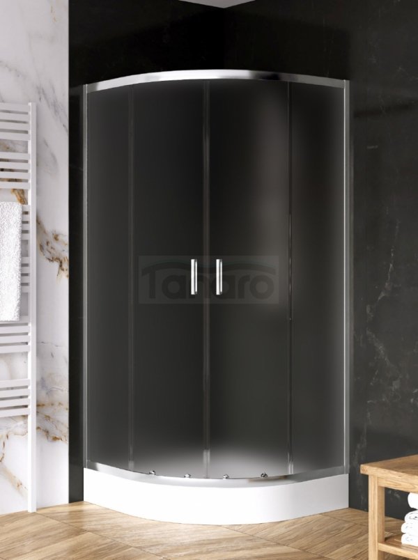 NEW TRENDY Kabina prysznicowa SUVIA 2D półokrągła R55 U 90x90x185 szkło satynowe 5mm K-3574