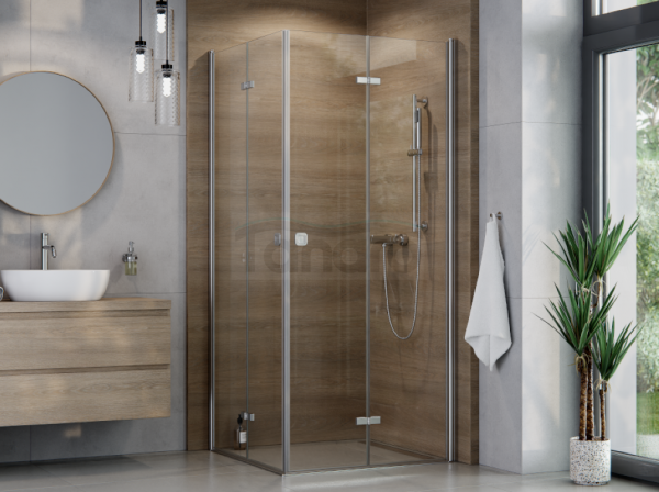 BESCO Kabina kwadratowa składana 80x80x195  Exo-H 80 Chrom KEH-80-195
