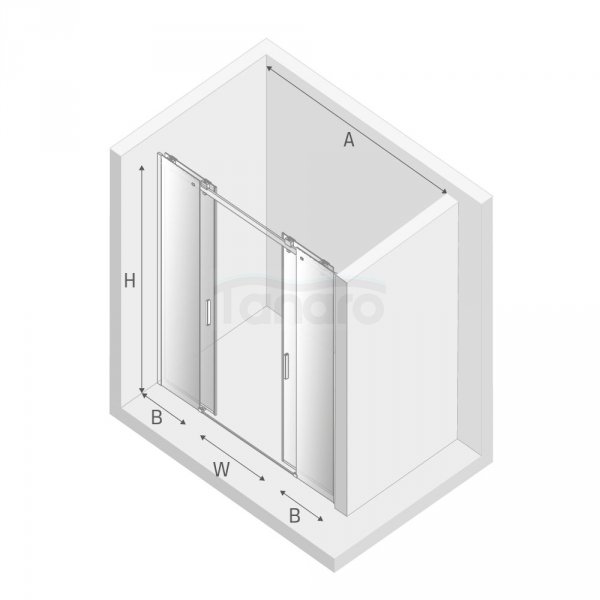 NEW TRENDY Drzwi wnękowe prysznicowe przesuwne podwójne SOFTI 170x200 EXK-3908