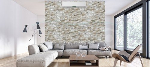 CAPITILE  - Panel ścienny Łupek Beżowy - kamienny kwarcyt Stackstone Beige naturalny 10x36x0,8-1,3 cm /opakowanie 0,396m2/