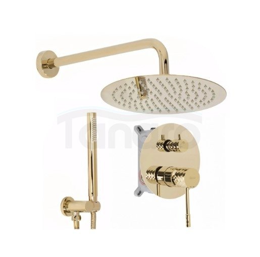 REA - Zestaw natryskowy podtynkowy LUNGO Diamond Złoty + BOX