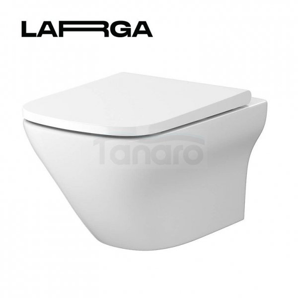 CERSANIT - Set B332 - miska zawieszana bezkołnierzowa LARGA by Cersanit Square CleanOn z deską duroplastową SLIM WRAP wolnoopadająca z funkcją łatwego wypinania  S701-473