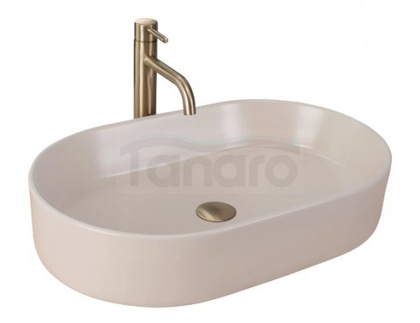REA - Umywalka nablatowa NADIA 60 Beige Matt / Beżowa matowa
