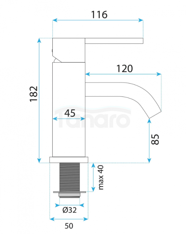 REA Bateria Umywalkowa Rea Foster Złoty Szczotkowany Niska