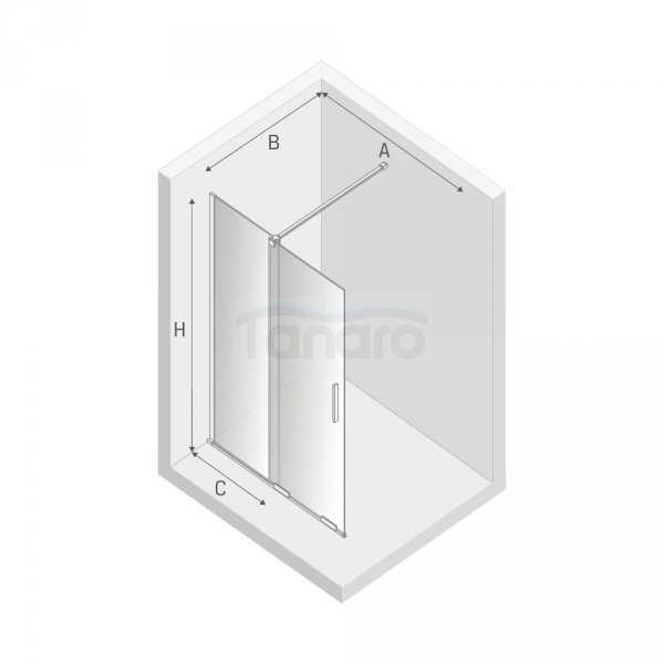 NEW TRENDY Kabina ścianka WALK-IN przesuwna SMART BLACK 80x200 EXK-4189