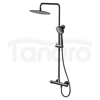CERSANIT - Kolumna natryskowa ZEN by Cersanit czarny gun metal z baterią termostatyczną  S951-784
