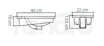 CeraStyle - Umywalka meblowa  MINI ceramiczna 40x22