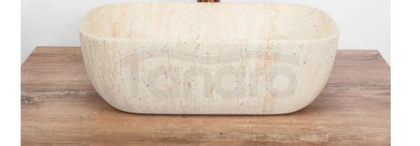 REA - Umywalka nablatowa BELINDA MINI Travertine Matt