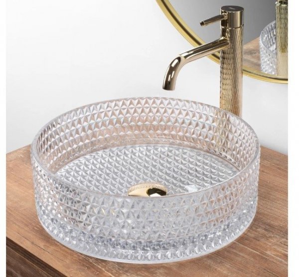 REA - Umywalka nablatowa CRISTAL Transparent