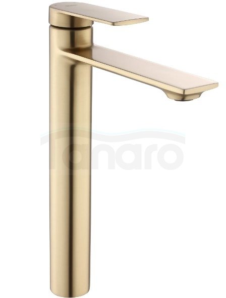REA - Bateria umywalkowa STORM Złota Szczotkowana / Gold Brush Wysoka