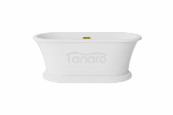 BESCO Wanna wolnostojąca Ziva 160x75 + klik-klak z przelewem szczelinowym czarny matt #WWA-160-ZSB