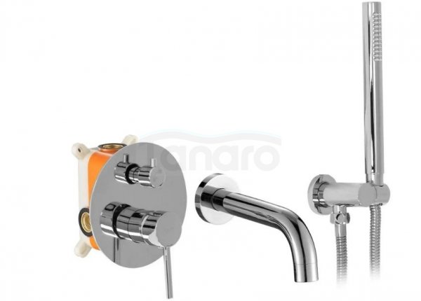 REA - Bateria wannowa podtynkowa z natryskiem LUNGO Chrom + Box