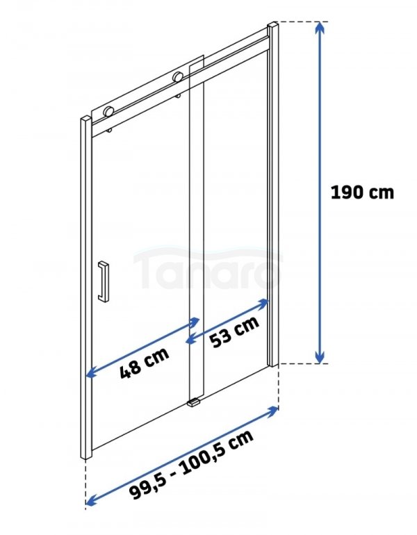 REA - Drzwi prysznicowe przesuwne NIXON-2 140cm