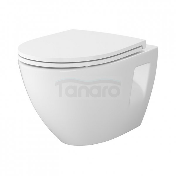 CERSANIT - Set C458 - miska zawieszana MODUO PLUS OVAL CleanOn z deską duroplastową Slim  S701-970