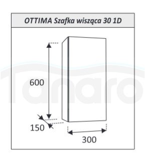 AQUAFORM - szafka łazienkowa wisząca 1D 2S OTTIMA 30 biały połysk 30x60x15  AQ.401-1403011