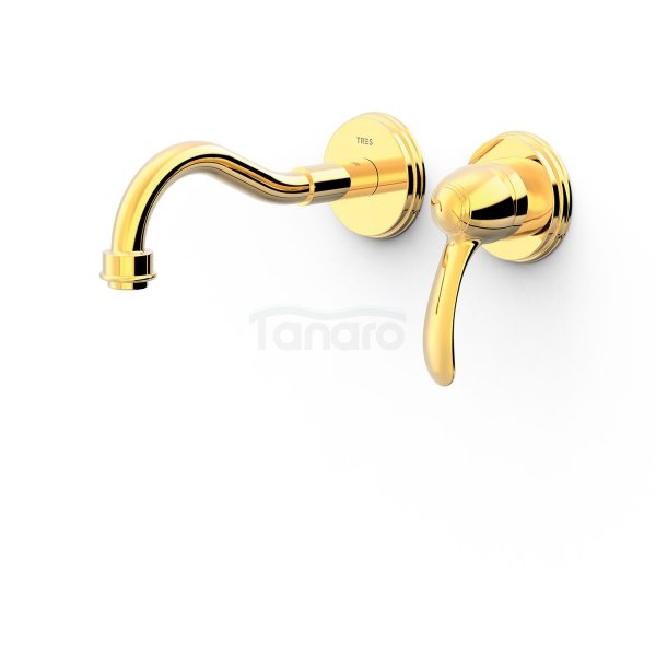 TRES CLASIC Bateria jednouchwytowa podtynkowa umywalkowa- Złoto 24k 24220001OR