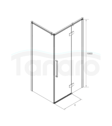 SEA HORSE Kabina asymetryczna prostokątna FRESH LINE czarna 80x120x195 BK248T08/12KL/KP