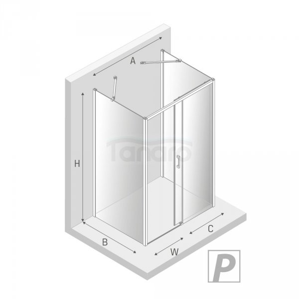 NEW TRENDY Kabina prysznicowa przyścienna PRIME LIGHT GOLD 100x80x200 K-1101/K-1129