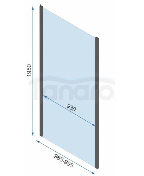 REA - Kabina Prysznicowa Przyścienna RAPID SLIDE Black-Czarna  /drzwi 100 + ścianka 100 x2 + ramię x2/