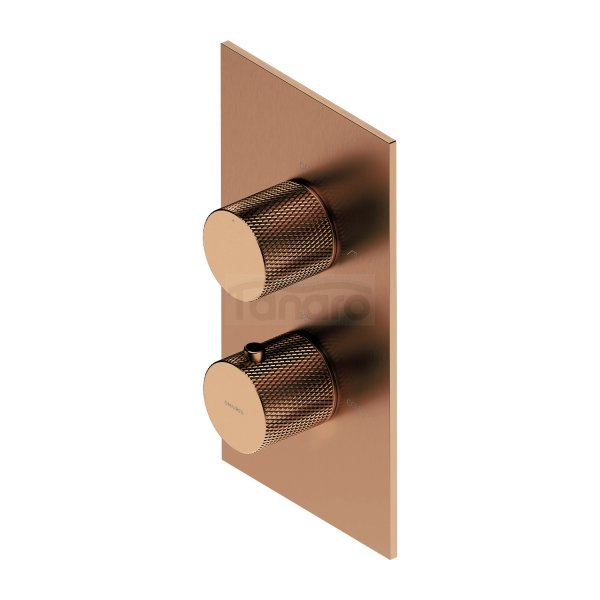 OMNIRES Termostatyczna bateria prysznicowo-wannowa CONTOUR podtynkowa miedź szczotkowana CT8036CPB