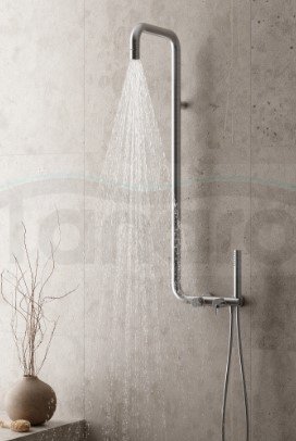 DEANTE - Deszczownica SILIA z baterią prysznicową Titanium NQS_D4XM