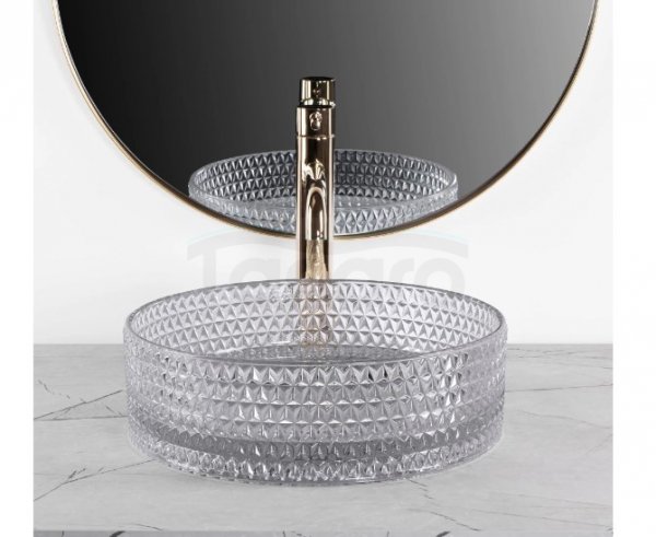REA - Umywalka nablatowa CRISTAL 35 Grey