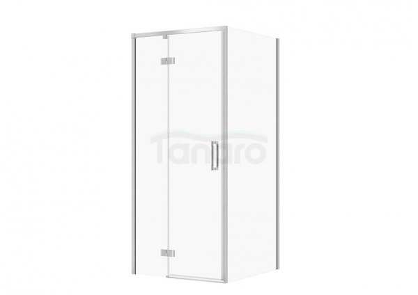 CERSANIT - Set C102 - Kabina prostokątna LARGA na zawiasach 90x80X195  LEWA  Chrom szkło transparentne  S601-290