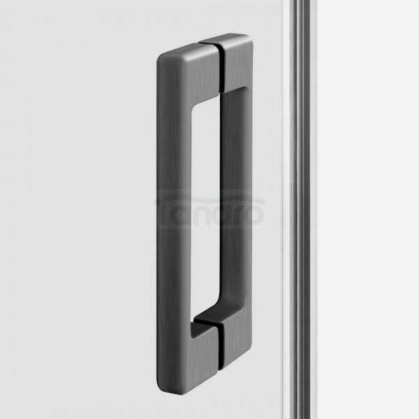 NEW TRENDY Kabina prysznicowa PRIME GUNMETAL BRUSHED 1D prostokątna P 100x70x200 szkło czyste 6mm Active Shield 2.0 K-4824