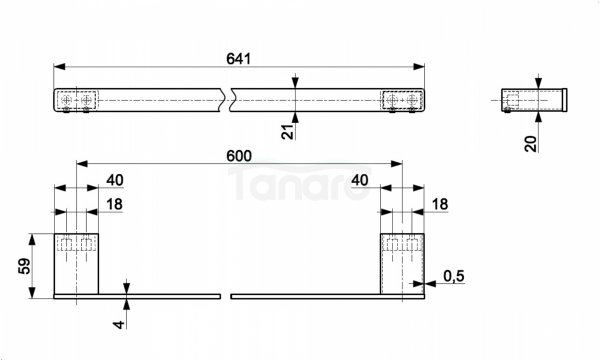 ARMATURA KRAKÓW KFA wieszak ręcznikowy 60 cm BLACK 864-036-81