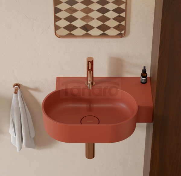 OMNIRES umywalka nablatowa/wisząca OVO M+ prawa, 55 x 38 cm terracotta mat OVO555UWPTE