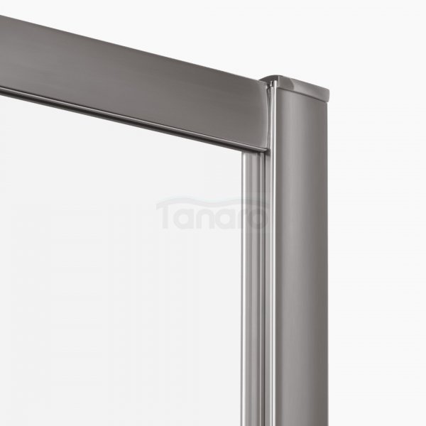 NEW TRENDY Kabina prysznicowa PRIME GUNMETAL BRUSHED 2D prostokątna przyścienna L 100x80x200 szkło czyste 6mm Active Shield 2.0 K-4966