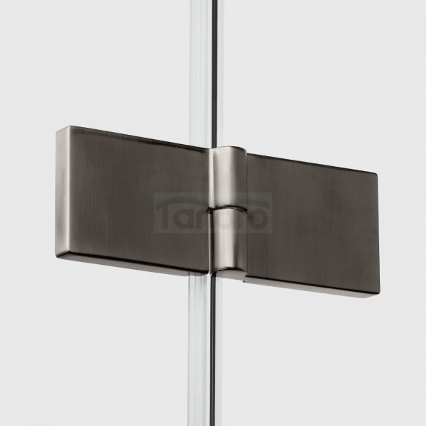 NEW TRENDY Drzwi wnękowe NESTA GUNMETAL BRUSHED 1D L 90x200 czyste 6mm Active Shield 2.0 D-0929A