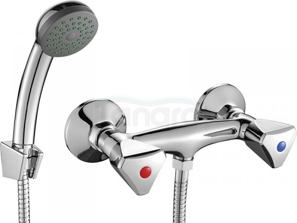 KUCHINOX - Bateria natryskowa NORM ścienna z zestawem natryskowym  BQN_041D