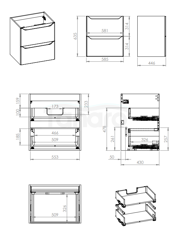 ELITA SZAFKA 58.5 x 63.5 x 44.2 HELO 60 2S BLACK MATT PDW RE010600207160 Nowość