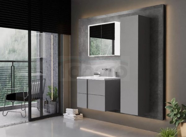 KROFAM - Szafka pod umywalkę EDGE 90 cm, antracyt  ED 9070-52Z-W