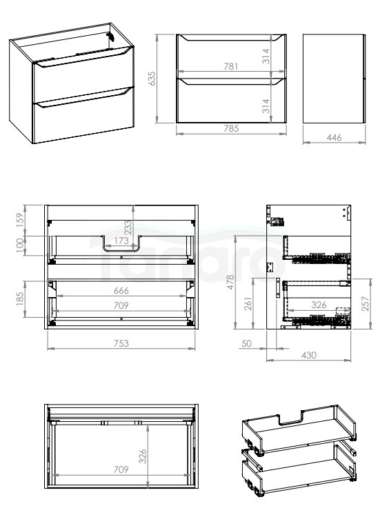 ELITA SZAFKA 78.5 x 63.5 x 44.2 HELO 80 2S BLACK MATT PDW RE010800207160