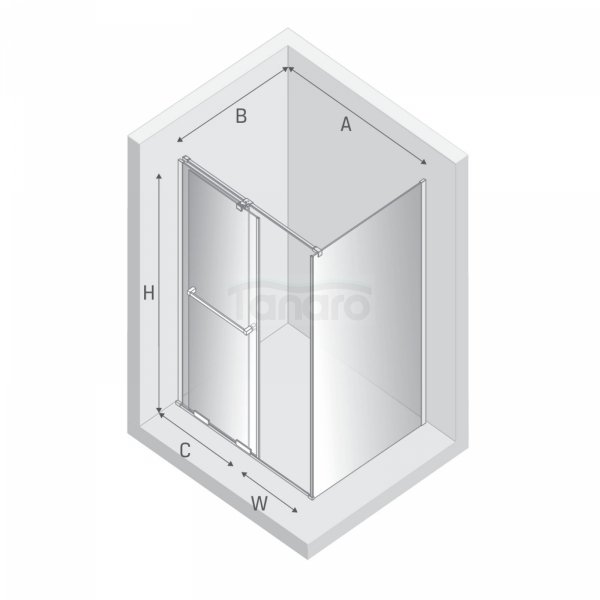 NEW TRENDY Kabina prysznicowa SMART GOLD BRUSHED 1D prostokątna U 120x90x200 szkło czyste 8mm Active Shield 2.0 - UCHWYT RELING EXK-7571